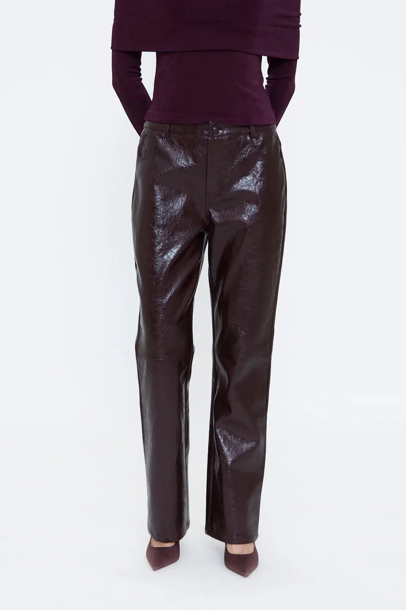 Wild Pony Burgundy Faux Leather Pants
