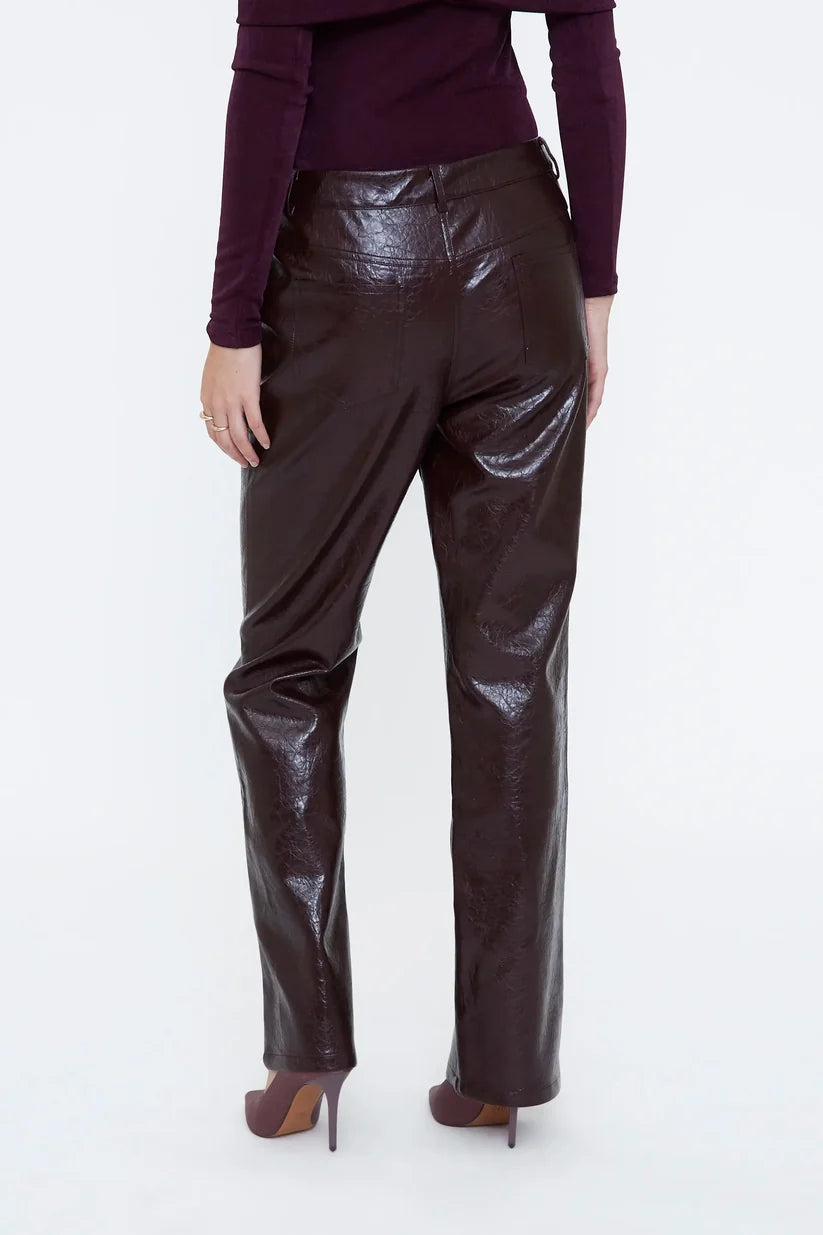 Wild Pony Burgundy Faux Leather Pants