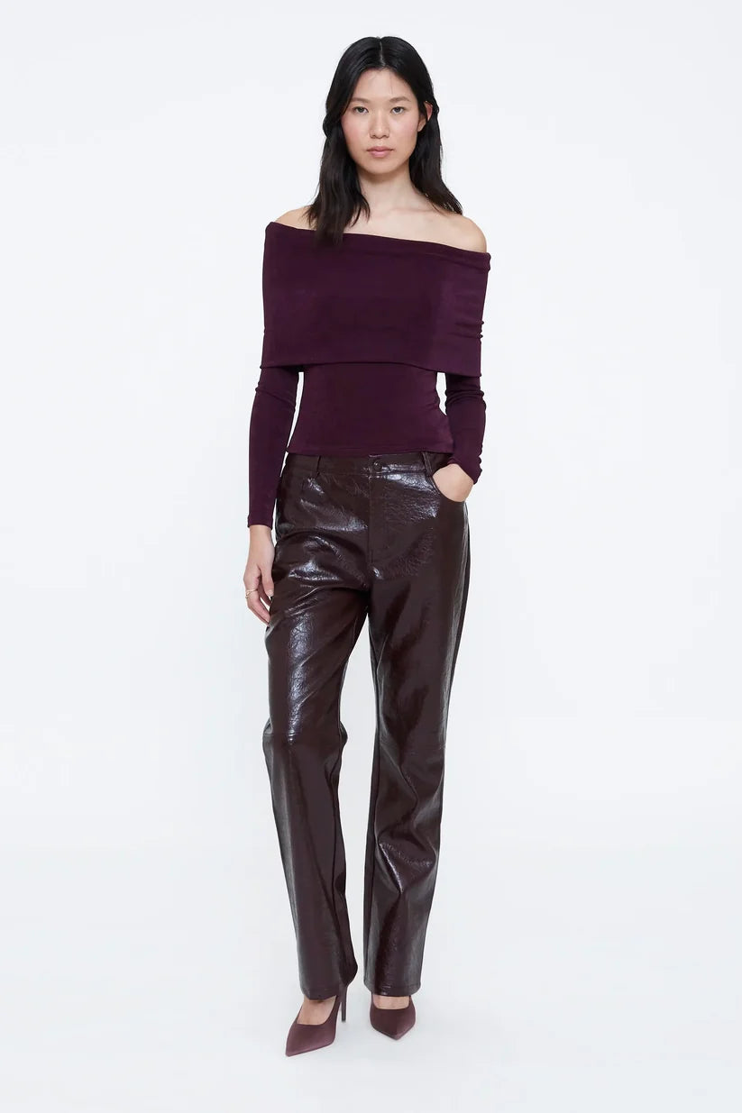 Wild Pony Burgundy Faux Leather Pants