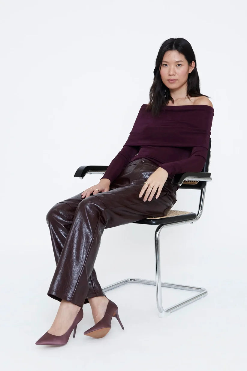 Wild Pony Burgundy Faux Leather Pants