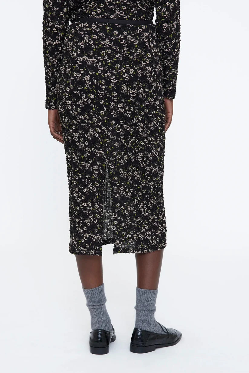 Wild Pony Midi Skirt with Bright Green Floral Print