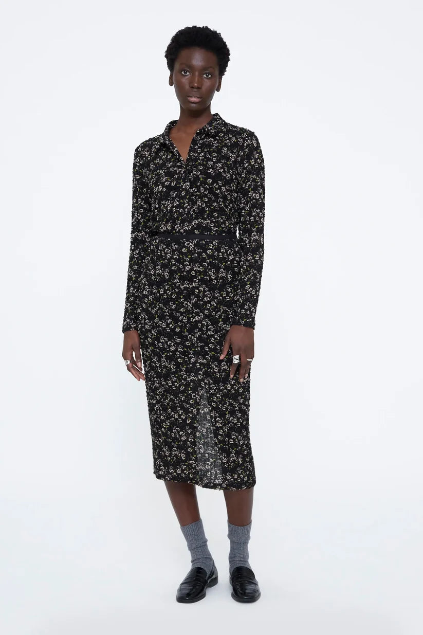 Wild Pony Midi Skirt with Bright Green Floral Print