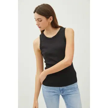 Basic Solid Cotton Crew Neck Tank