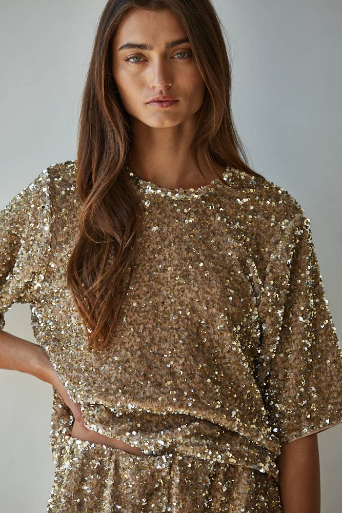 By Together - Woven Sequin Top