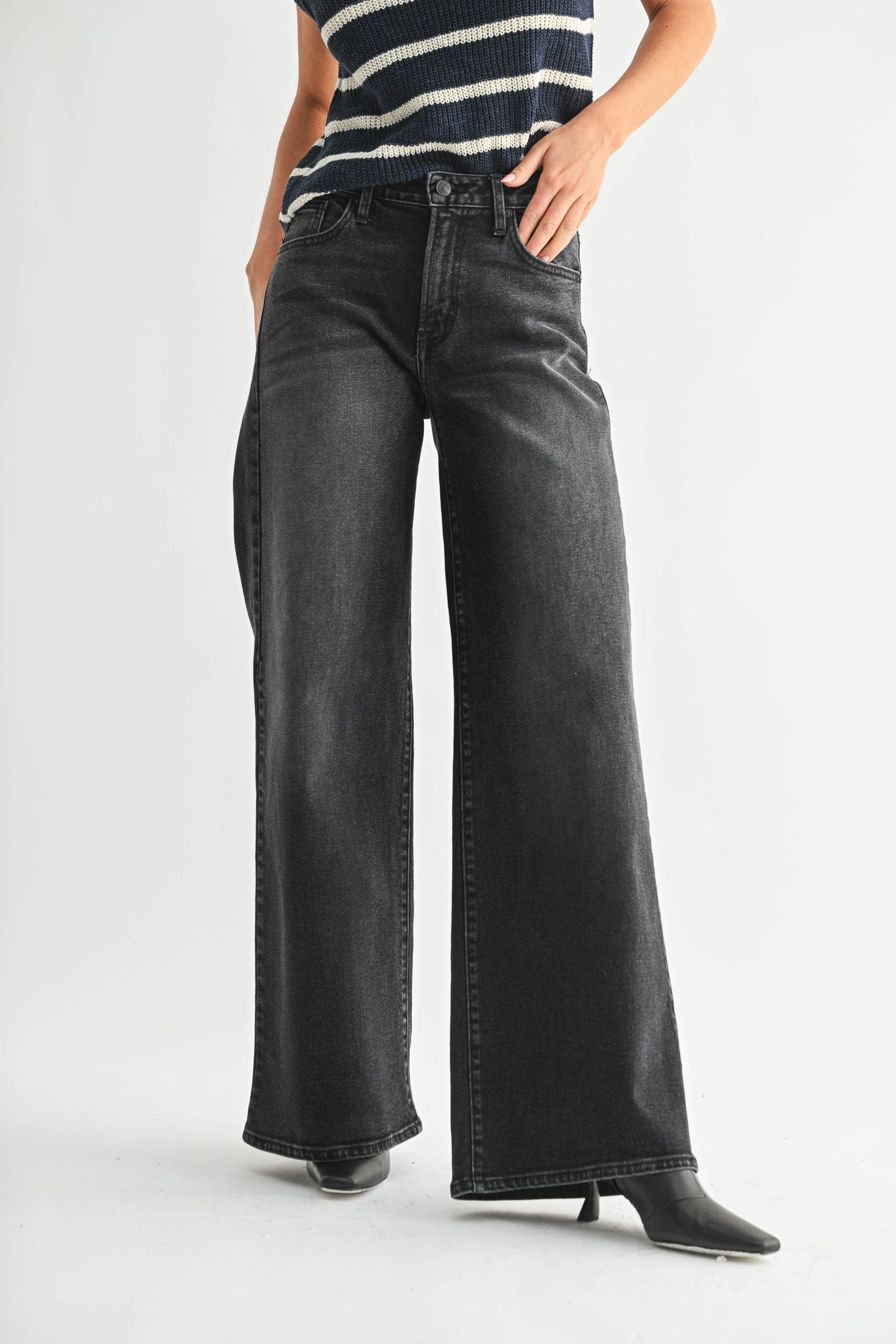Just Black Denim - Ultra Wide Leg Black