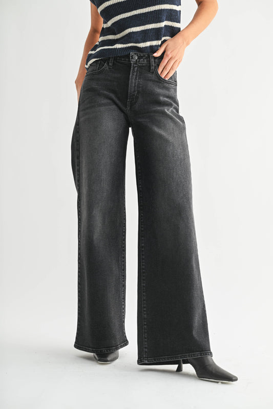 Just Black Denim - Ultra Wide Leg Black