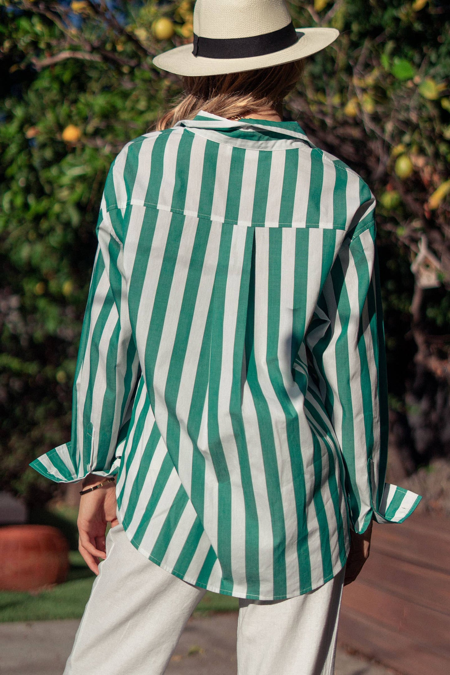 Urban Daizy - Oversized Stripe Button Down Collared Shirt