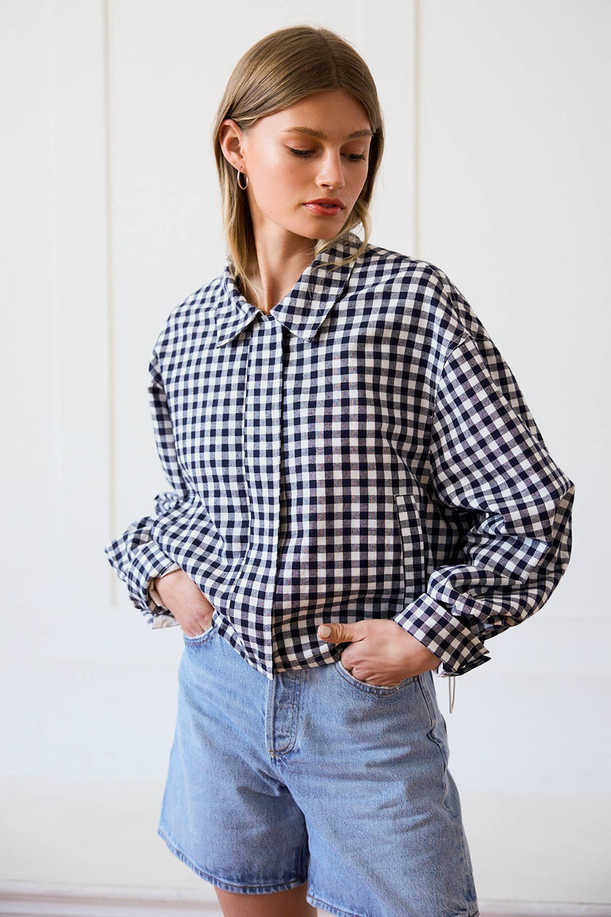 RAISONNEL - Gingham Zip Jacket
