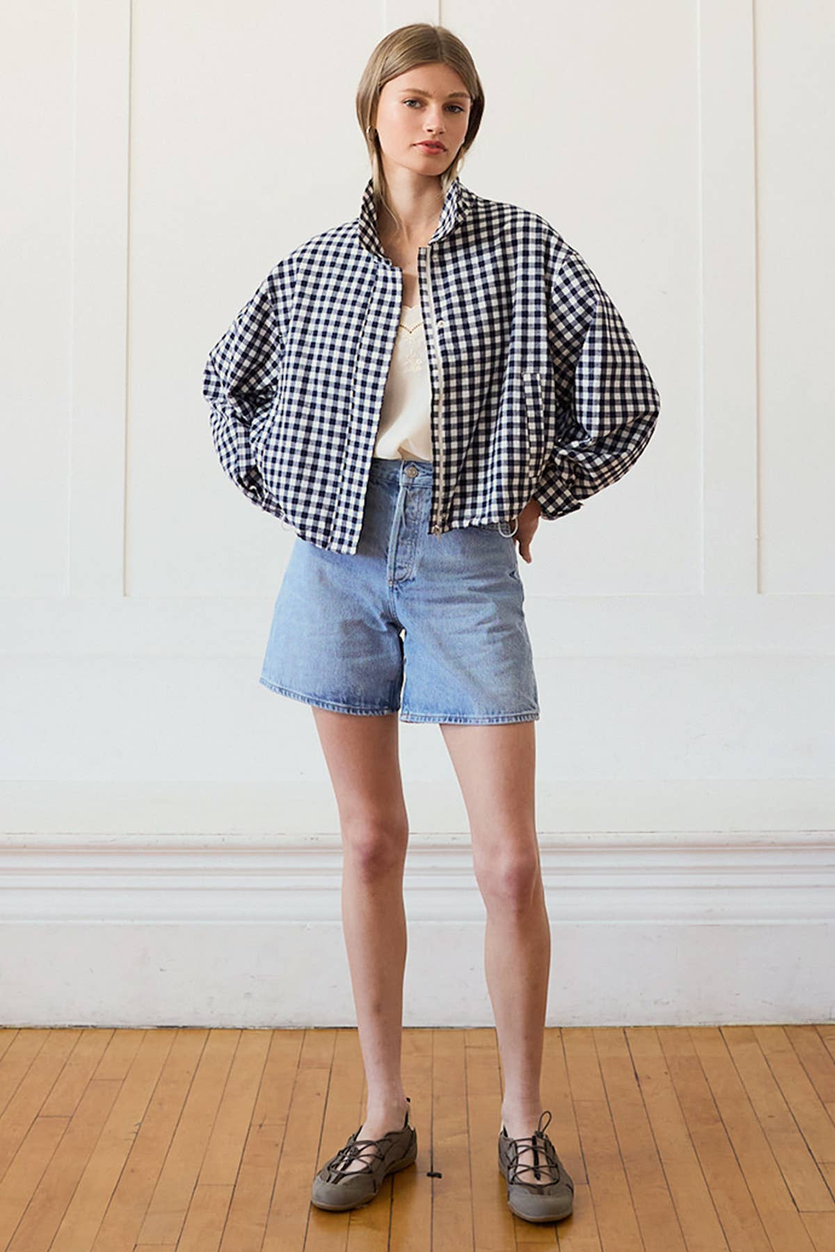 RAISONNEL - Gingham Zip Jacket