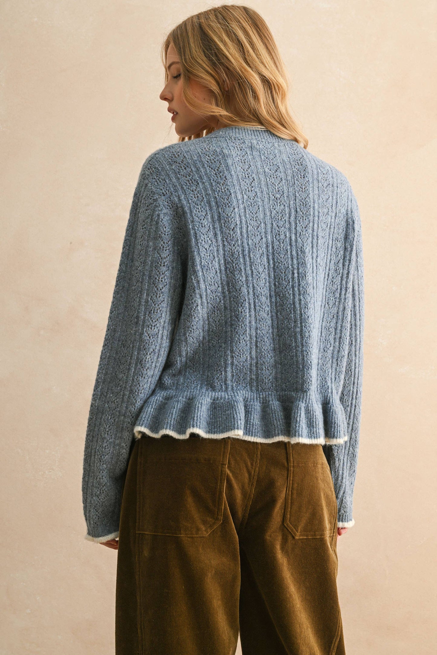 MIOU MUSE - Ruffled Detail Cardigan
