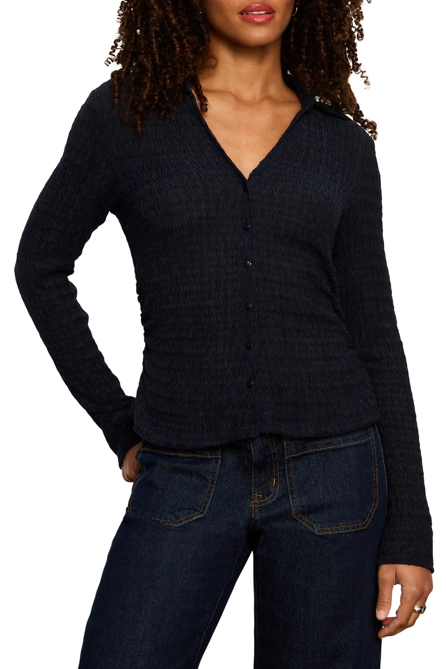 Sanctuary Juno Textured Button Front Shirt