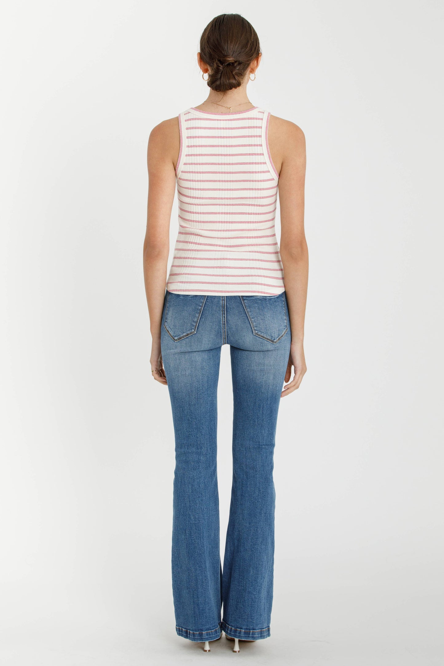 Be Cool - STRIPED RIBBED TANK TOP
