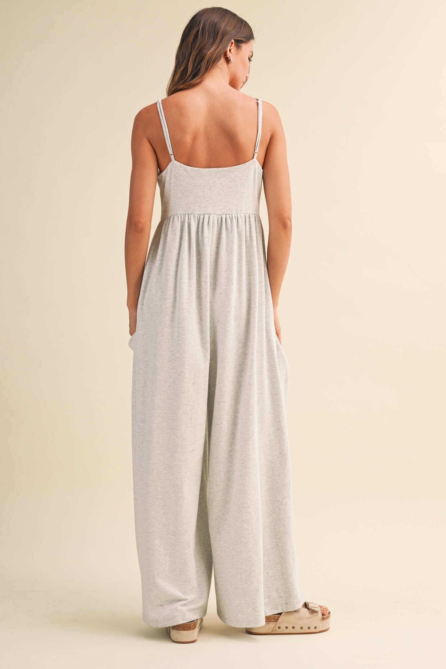 Klesis -STRAPPY EMPIRE-WAIST WIDE-LEG JUMPSUIT