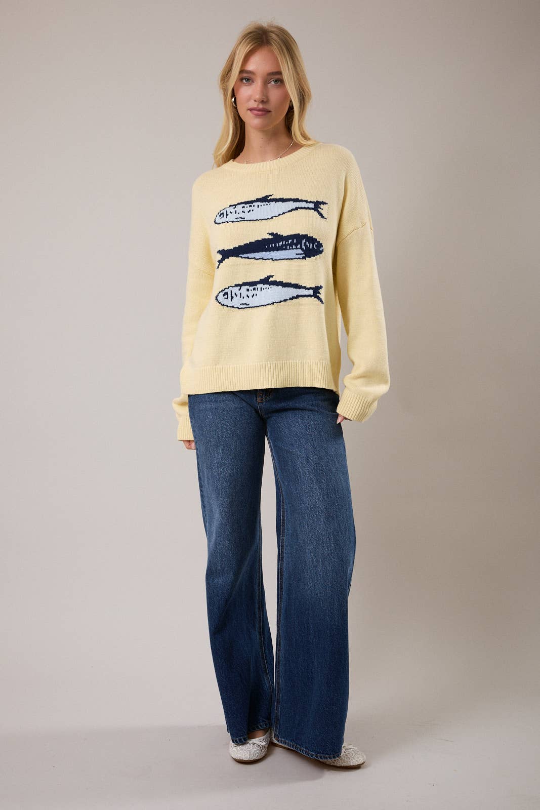 LE LIS - ROUND NECK 3 SARDINES SWEATER TOP