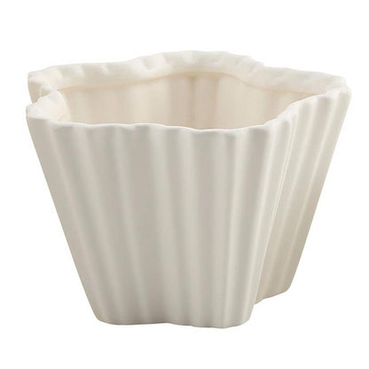 White Crimped Ceramic Bowls