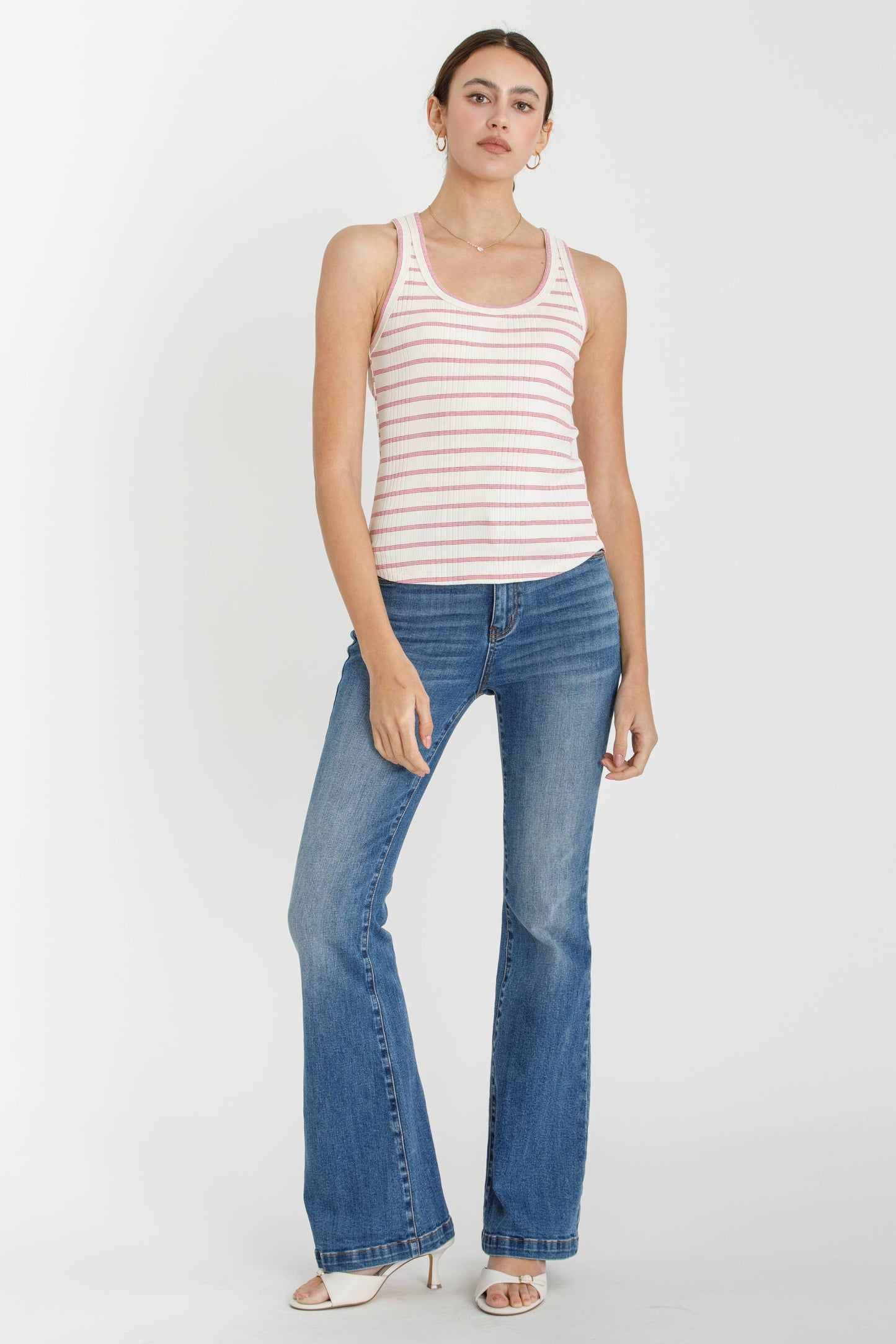 Be Cool - STRIPED RIBBED TANK TOP