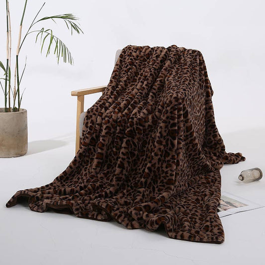 Leopard Fluffy Throw Blanket