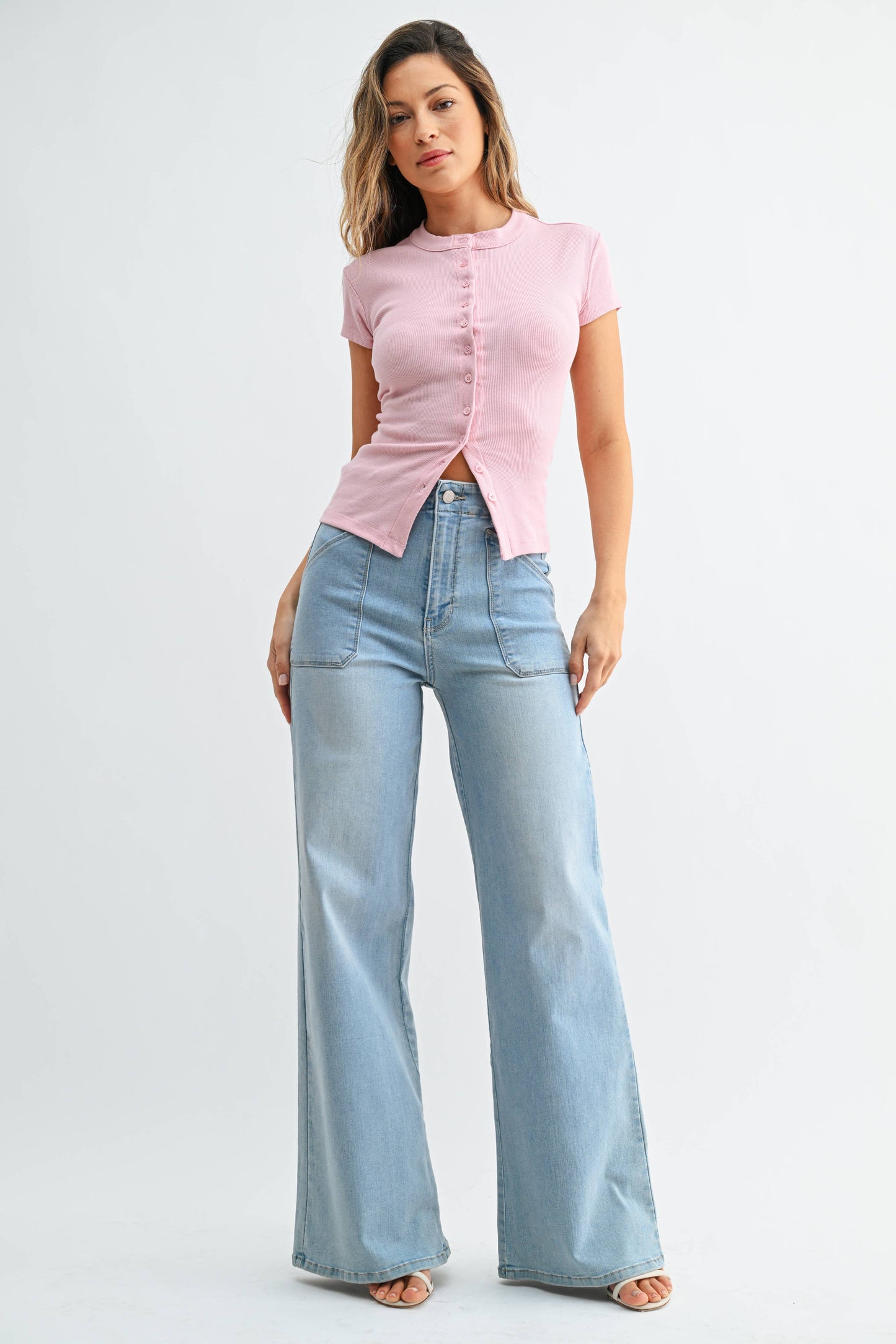 JBD -  Patch Pocket Wide Leg Flare