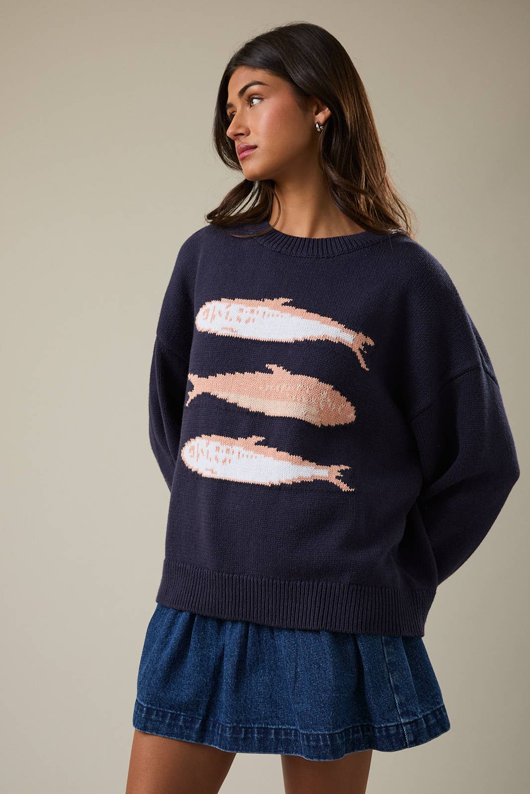 LE LIS - ROUND NECK 3 SARDINES SWEATER TOP