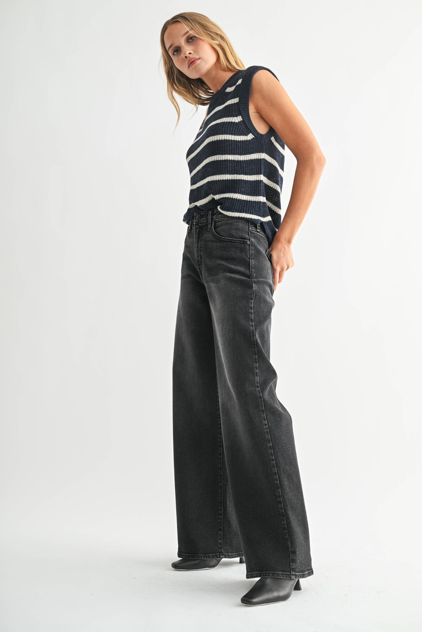 Just Black Denim - Ultra Wide Leg Black