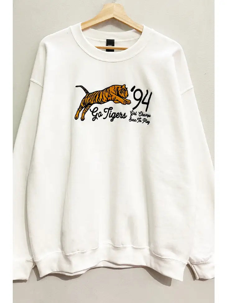 Embroidered Go Tigers Sweatshirt