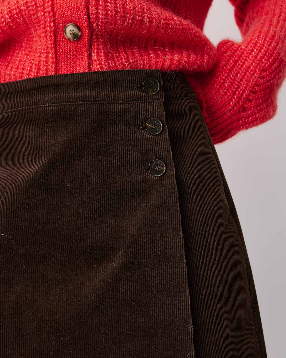 Grace & Mila Corduroy Wrap Mini Skirt