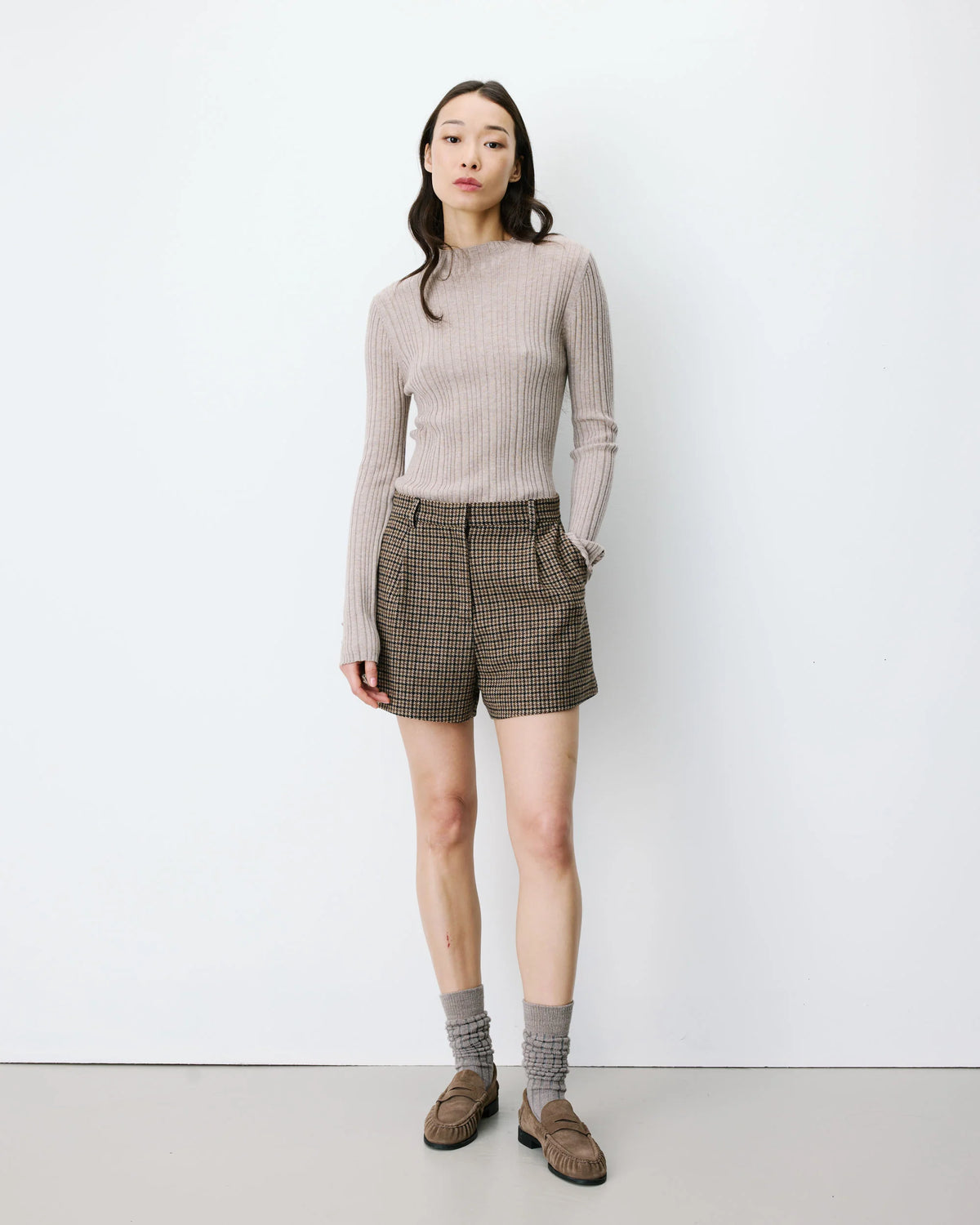 Grace & Mila Houndstooth Tailored Shorts