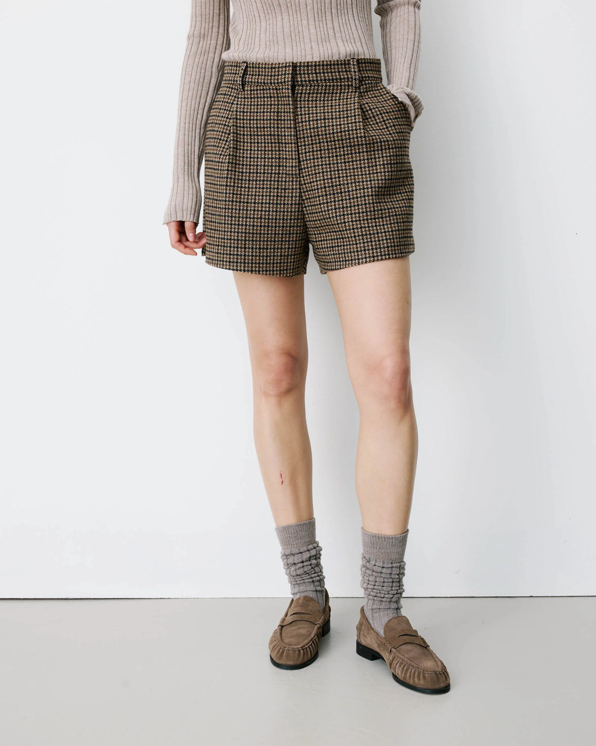 Grace & Mila Houndstooth Tailored Shorts