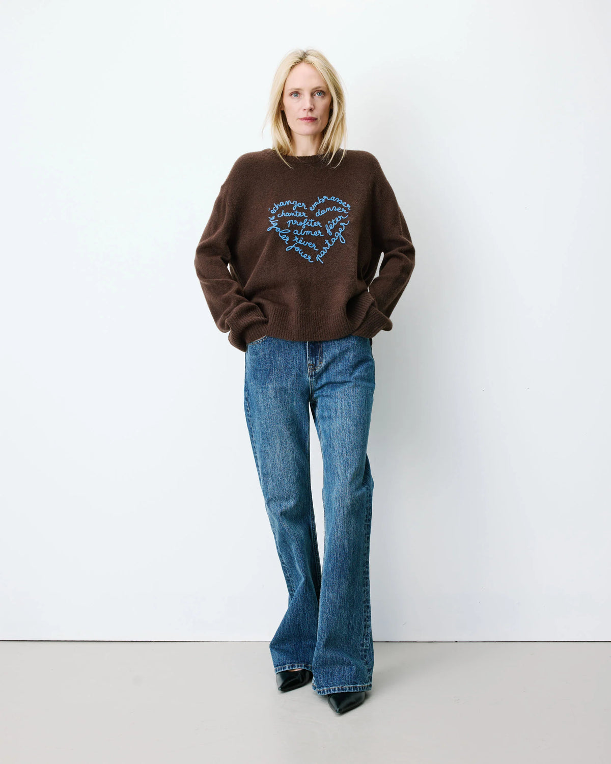 Grace & Mila Crew Neck Sweater With Text