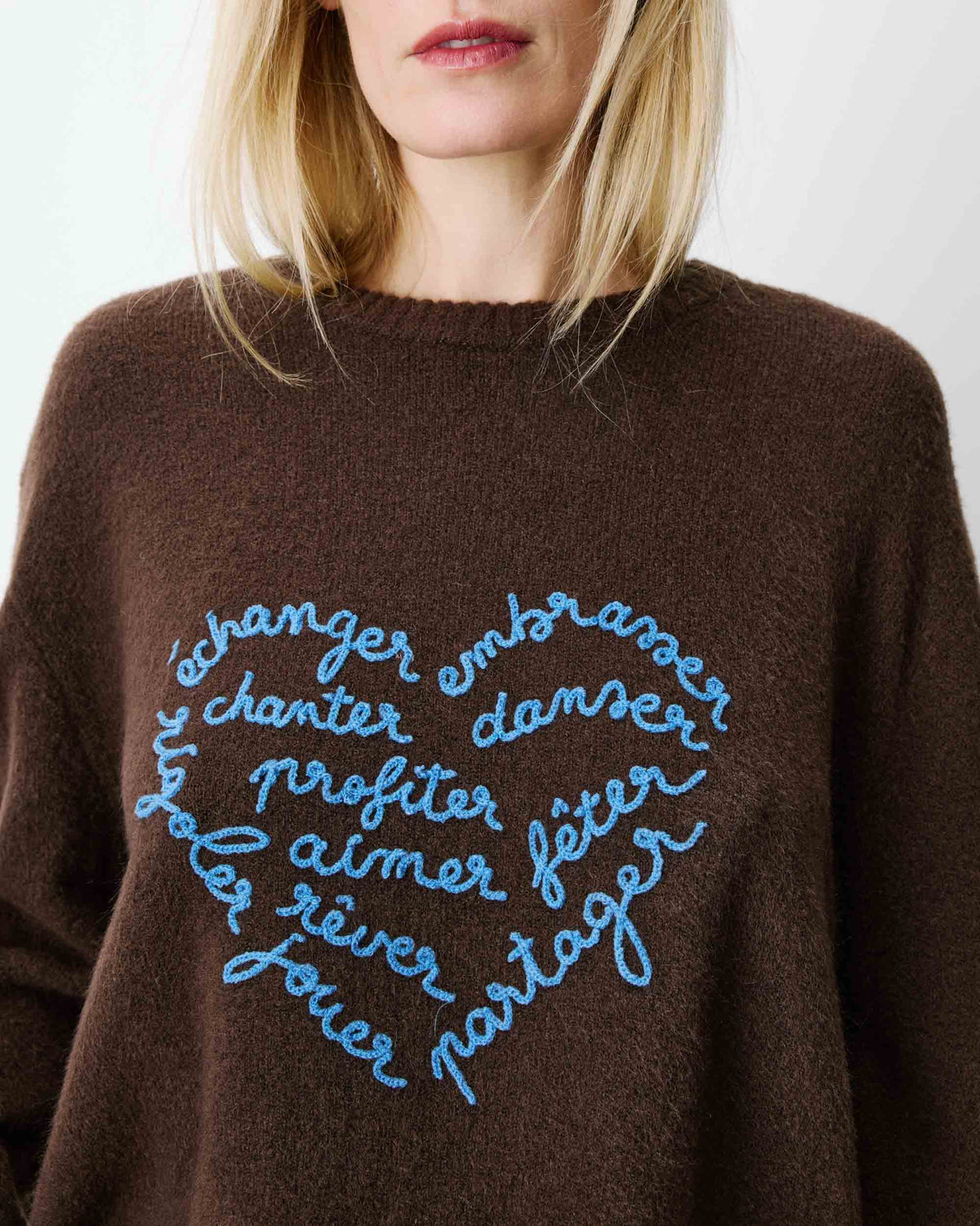 Grace & Mila Crew Neck Sweater With Text