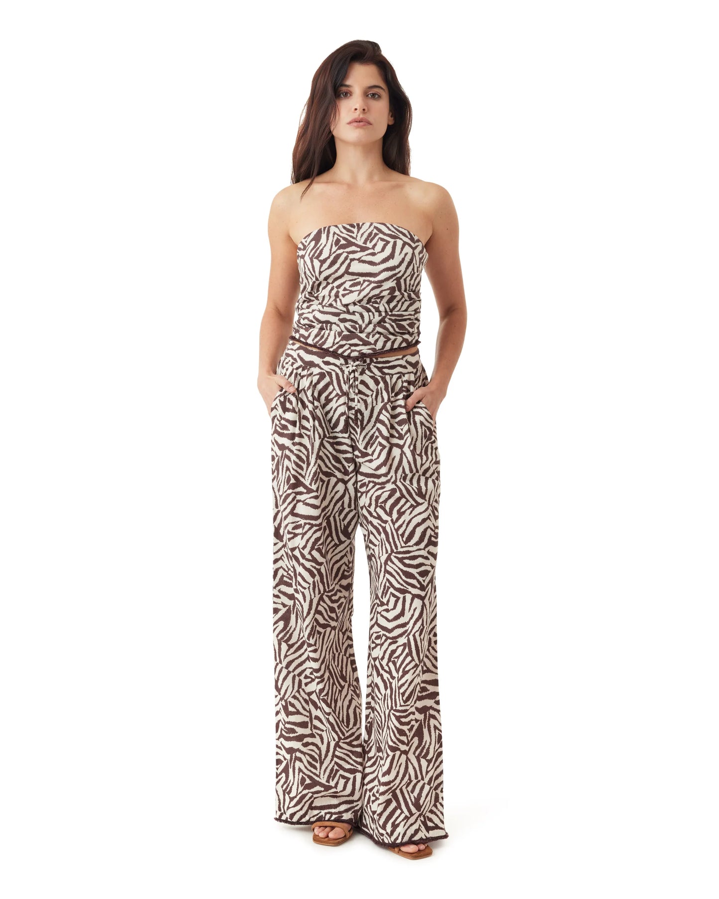 Habitual Pull On Wide Leg Pant (Modern Zebra)