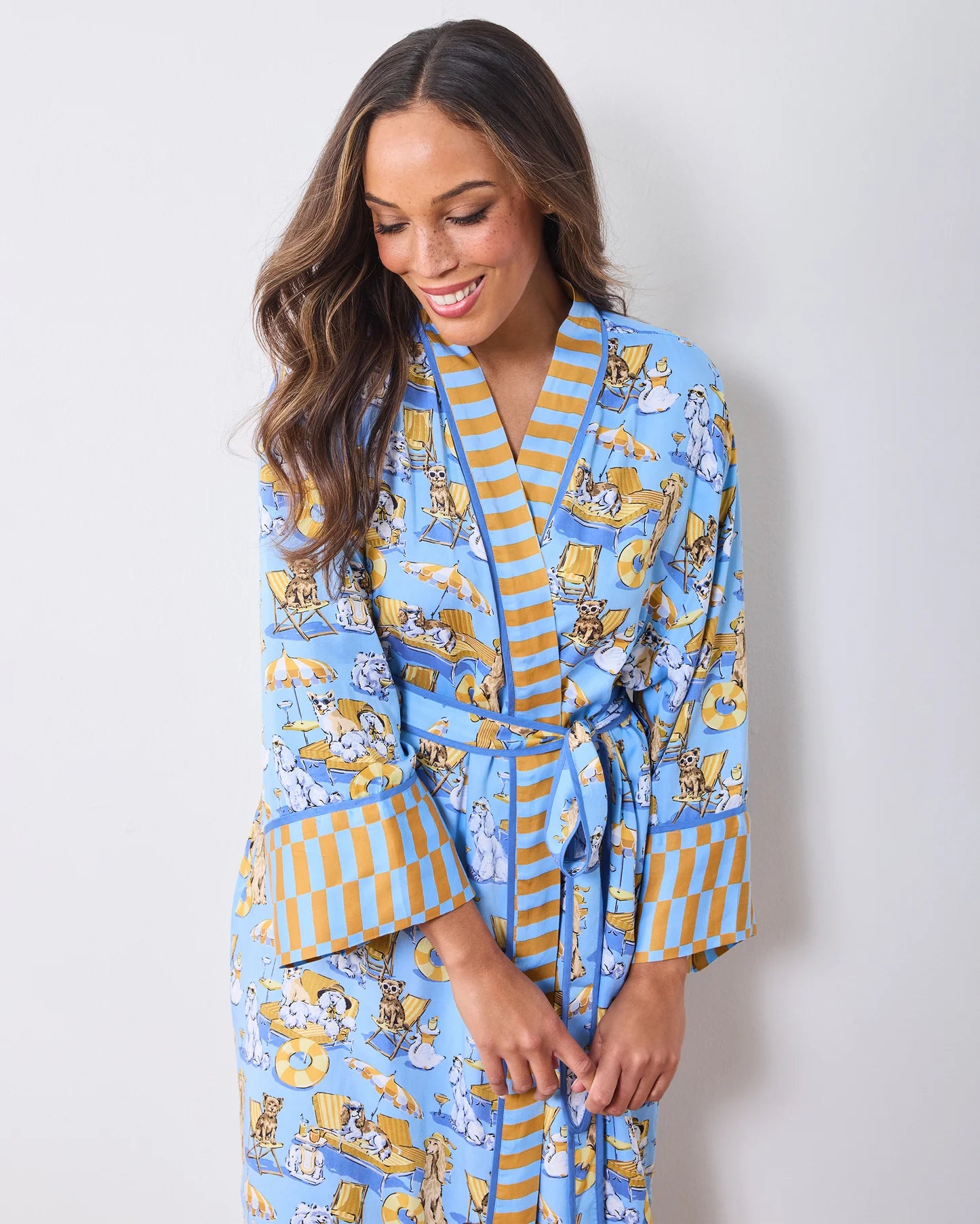 Printfresh Palm Royal Pooches Eco Satin Robe