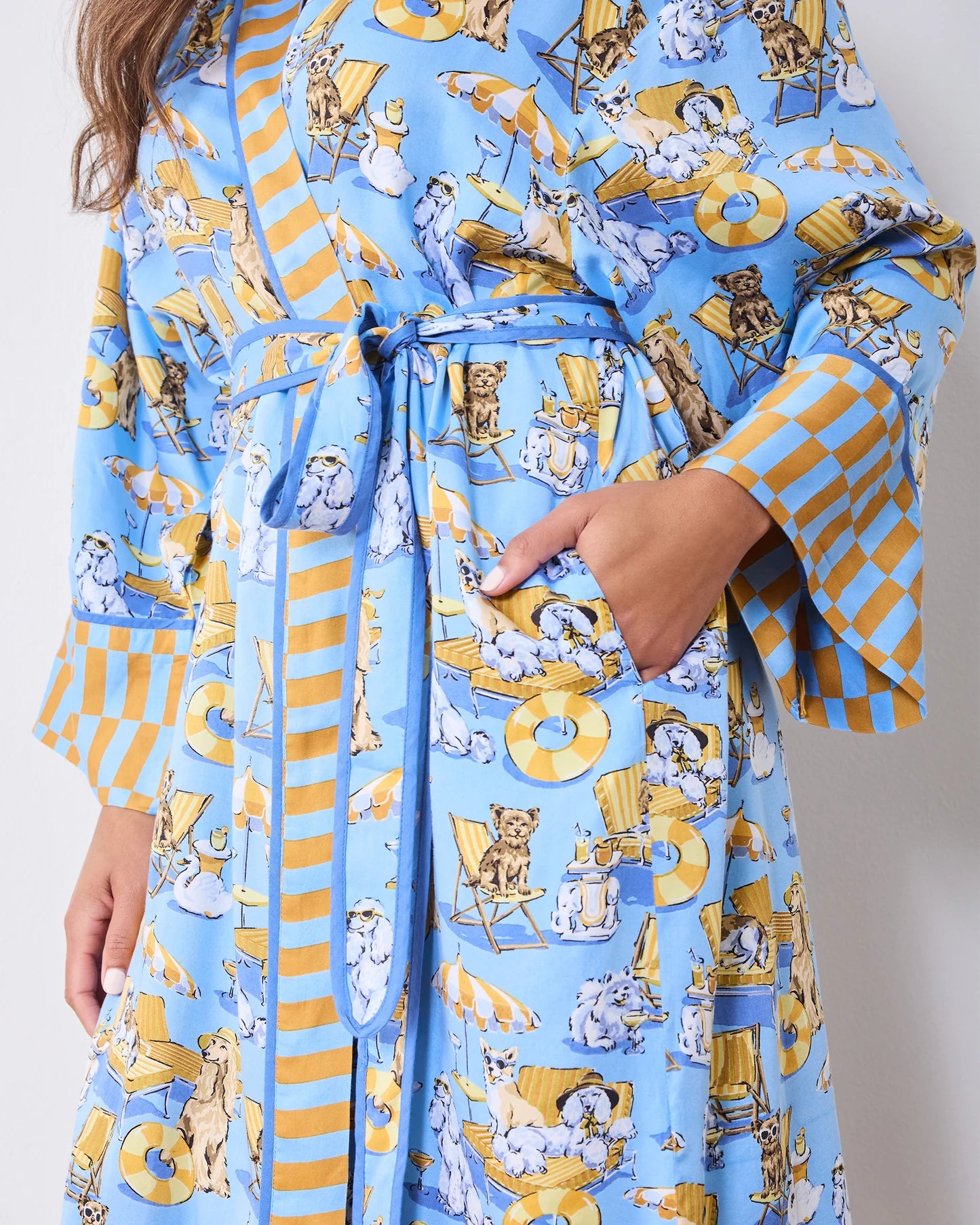 Printfresh Palm Royal Pooches Eco Satin Robe