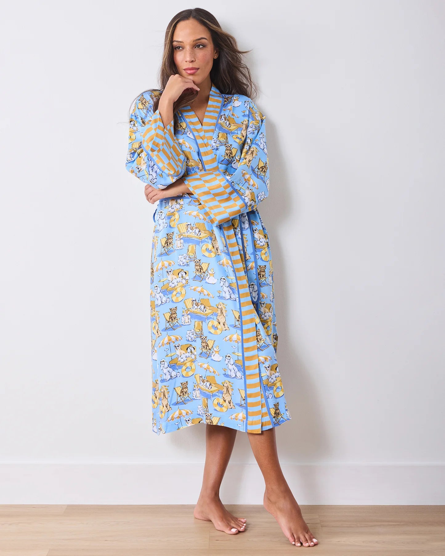 Printfresh Palm Royal Pooches Eco Satin Robe