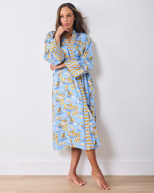 Printfresh Palm Royal Pooches Eco Satin Robe