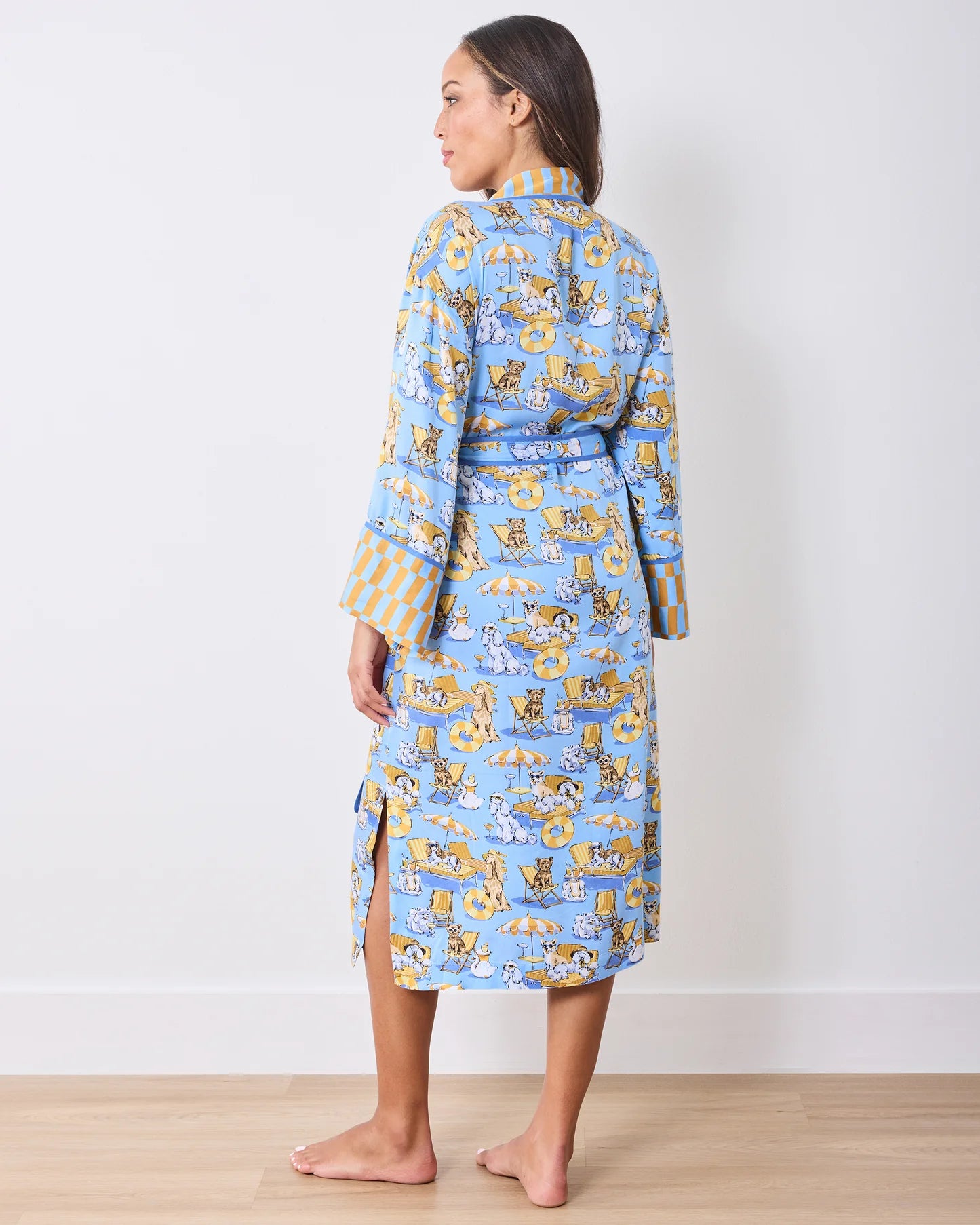 Printfresh Palm Royal Pooches Eco Satin Robe