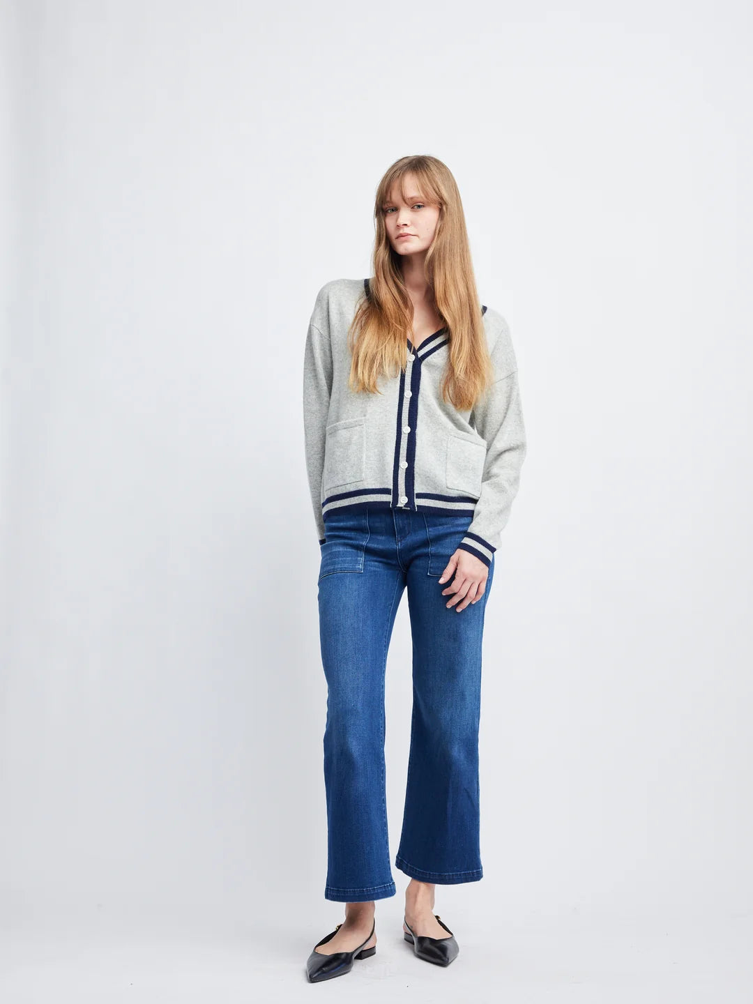 Self Contrast Makenna Cashmere Cardigan