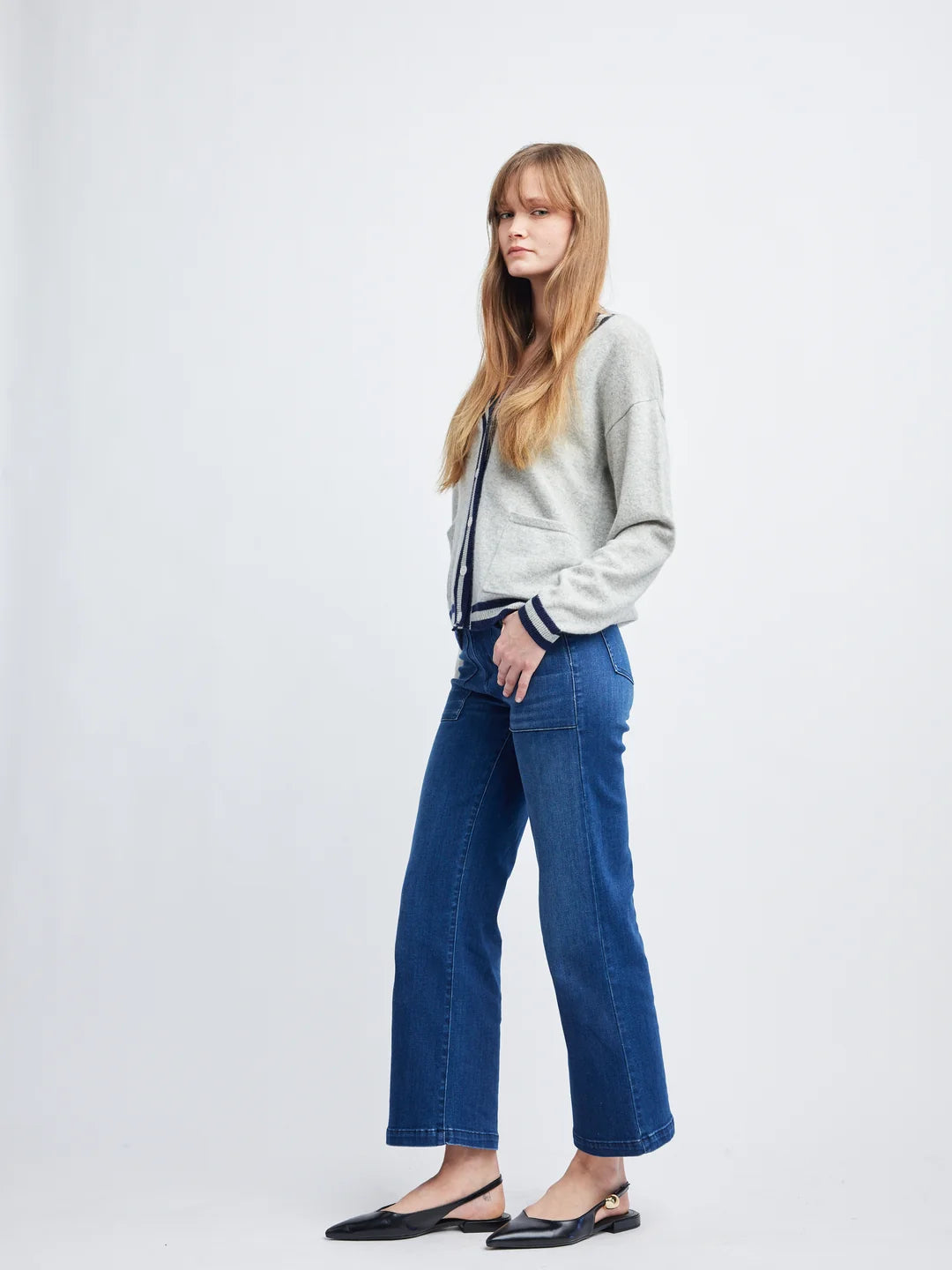Self Contrast Makenna Cashmere Cardigan