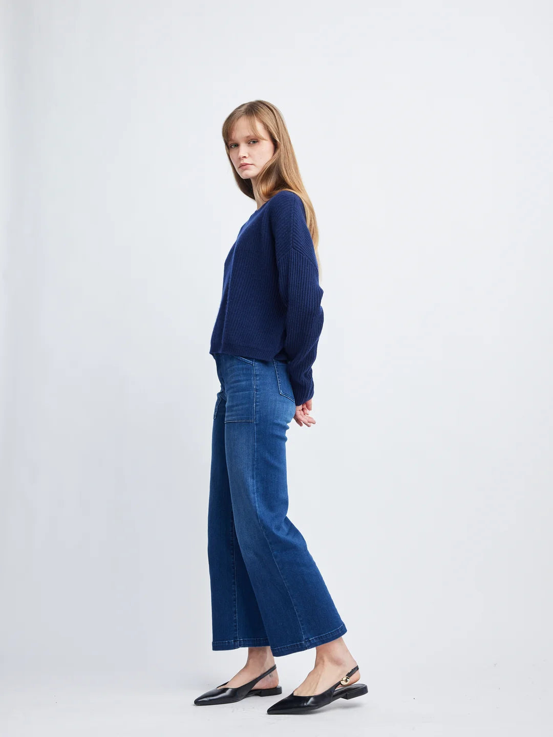 Self Contrast Irene Oversized Classic Boxy Cashmere Sweater