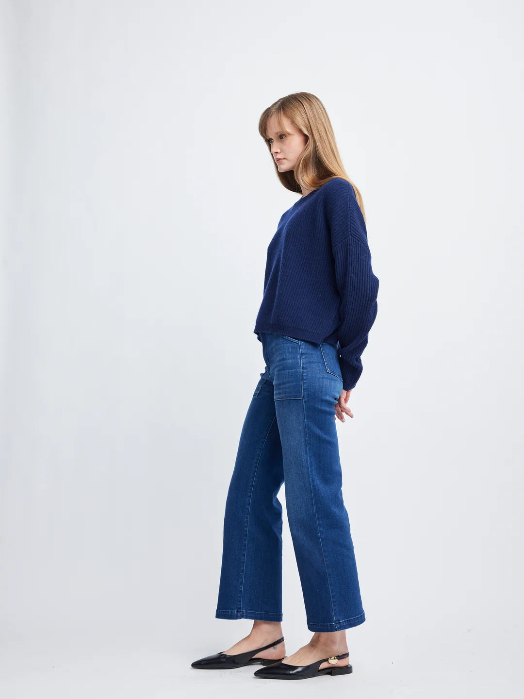 Self Contrast Irene Oversized Classic Boxy Cashmere Sweater