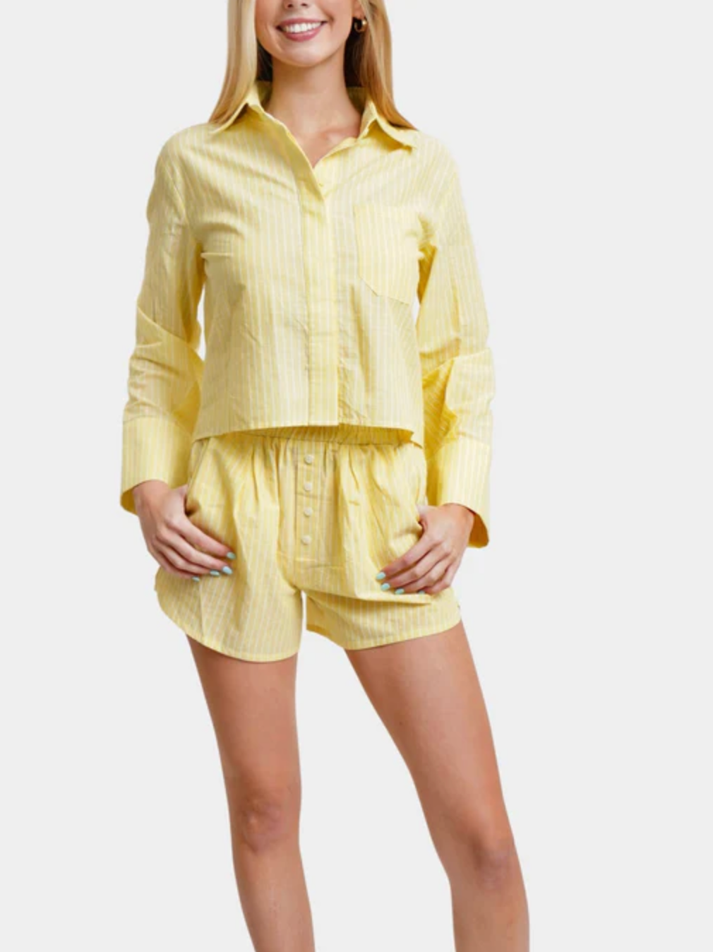 Bobi - Kyle Crop Button Up