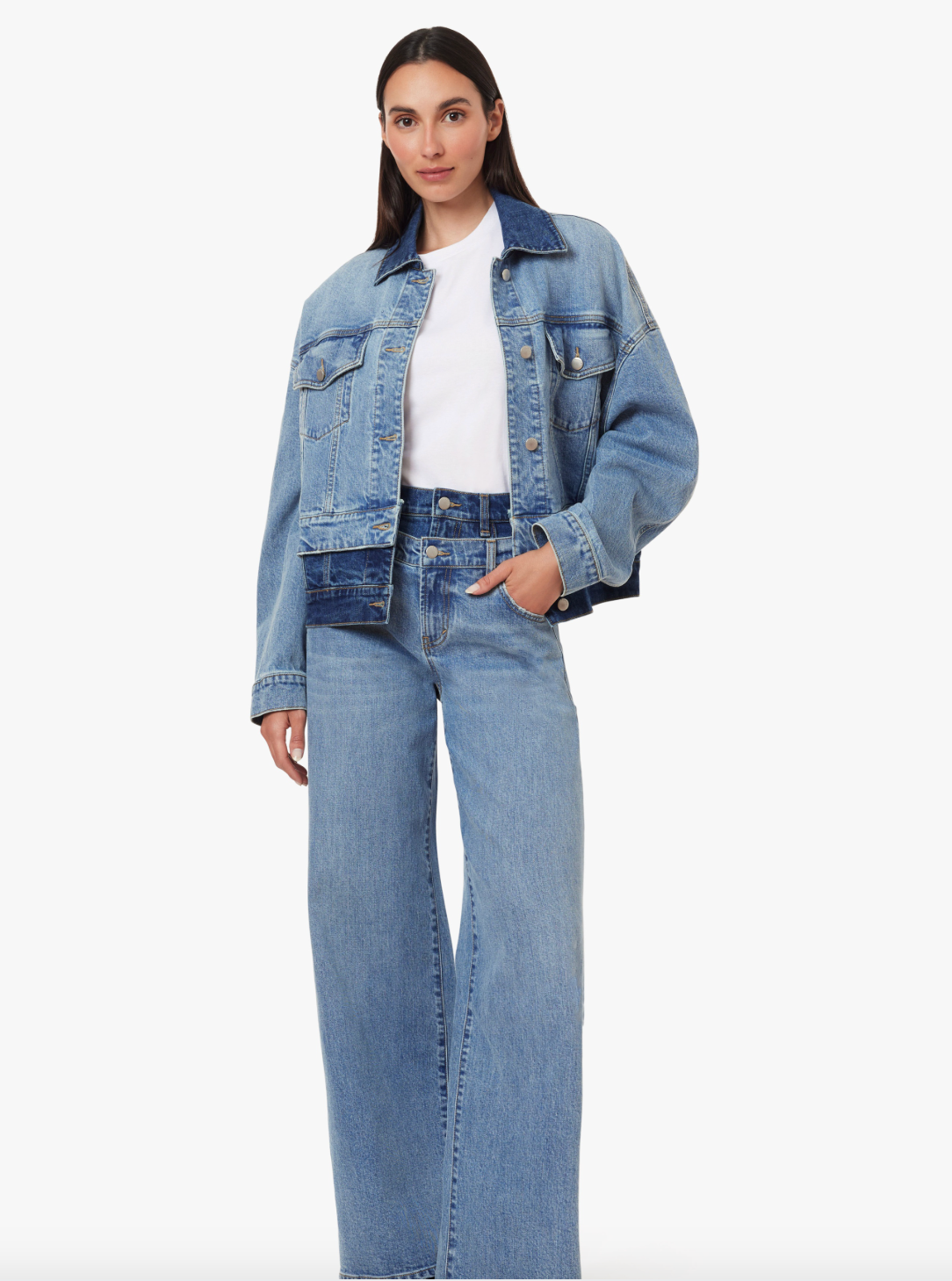 Habitual Gemma Double Waistband Wide Leg Slouch Jeans