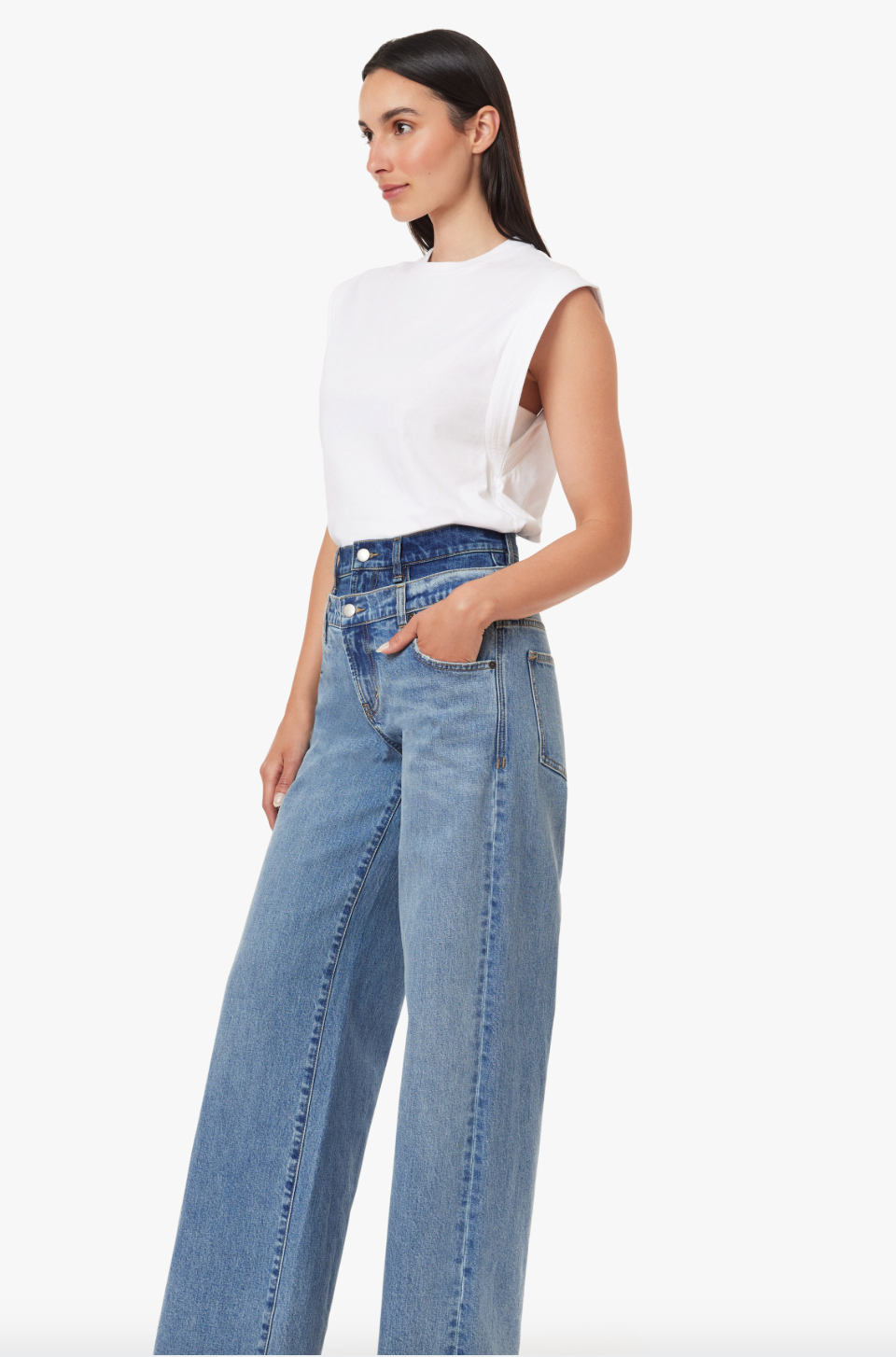 Habitual Gemma Double Waistband Wide Leg Slouch Jeans