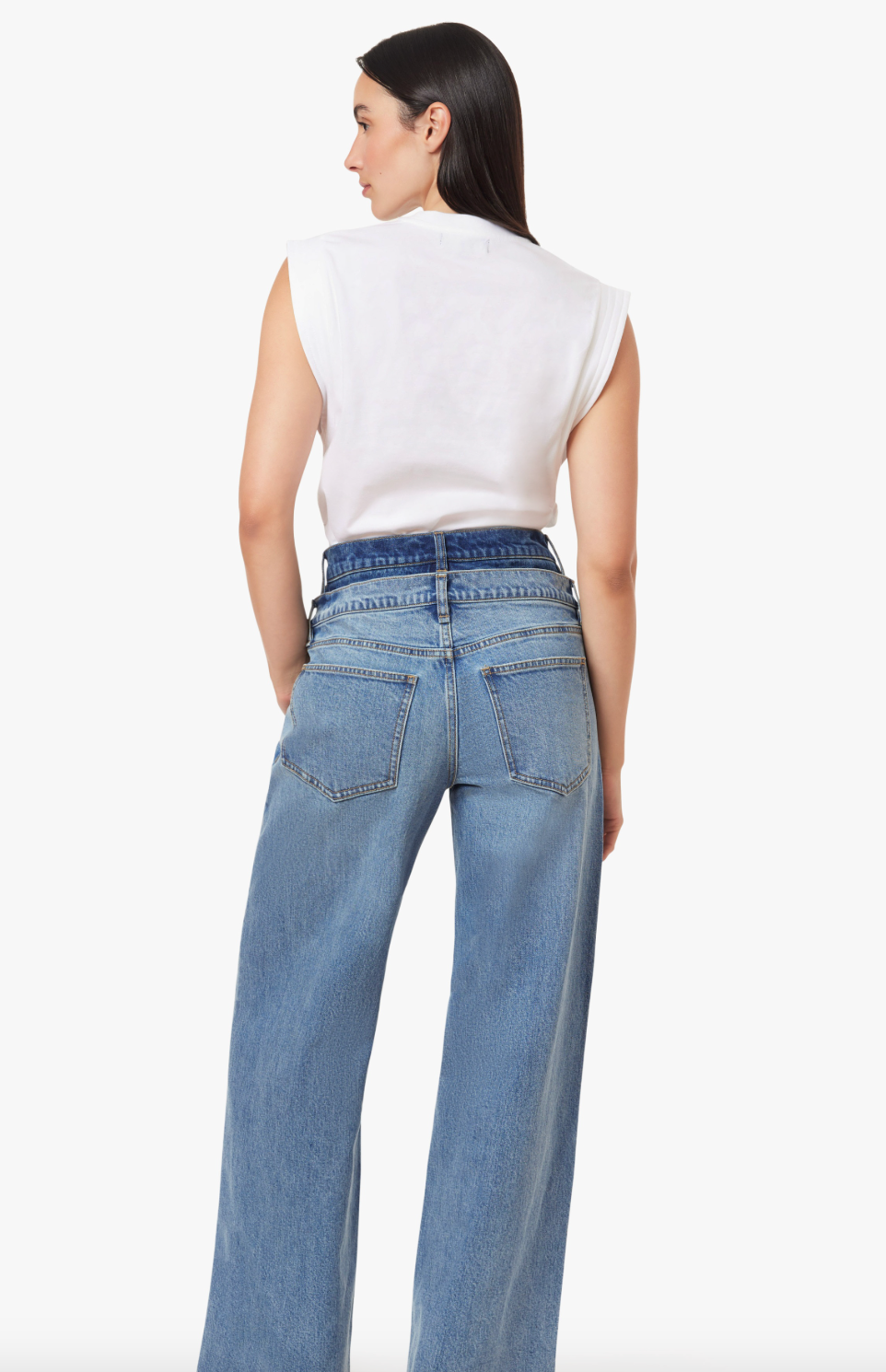 Habitual Gemma Double Waistband Wide Leg Slouch Jeans