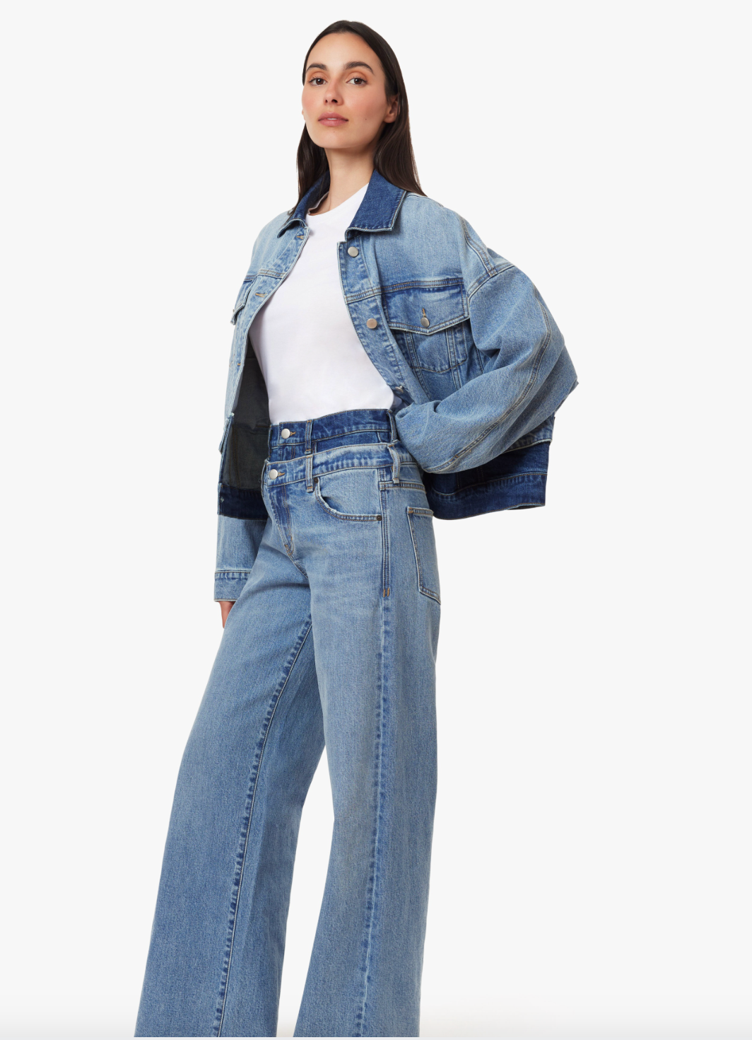 Habitual Gemma Double Waistband Wide Leg Slouch Jeans