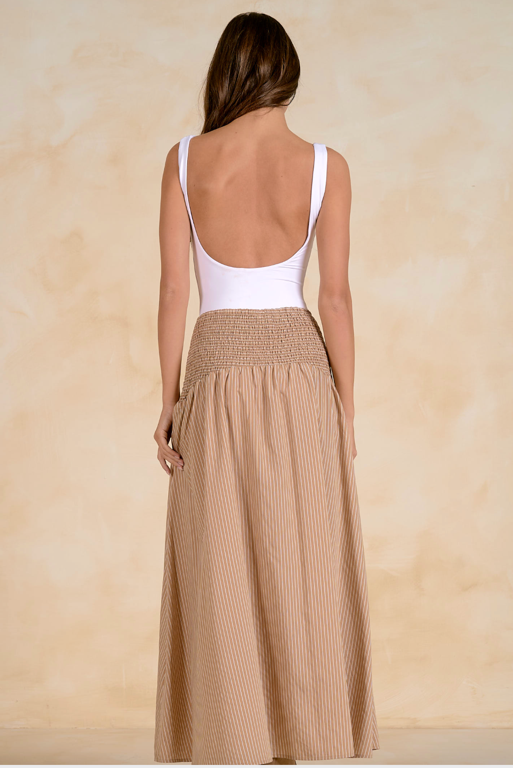 Elan Maxi Skirt with Curved Waistband