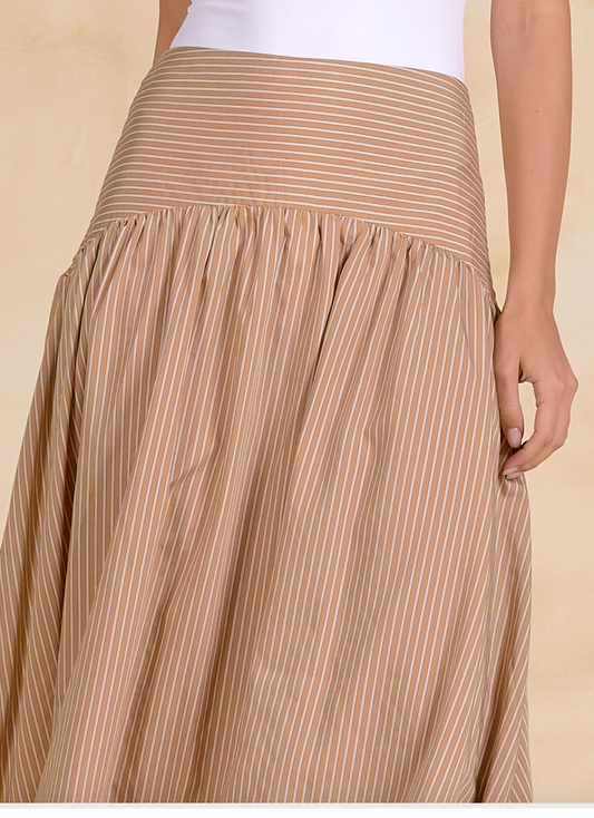 Elan Maxi Skirt with Curved Waistband