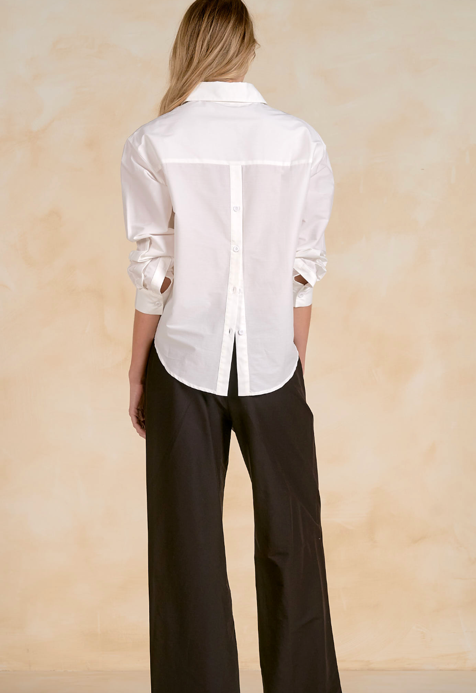 Elan Long Sleeve Open Back Top