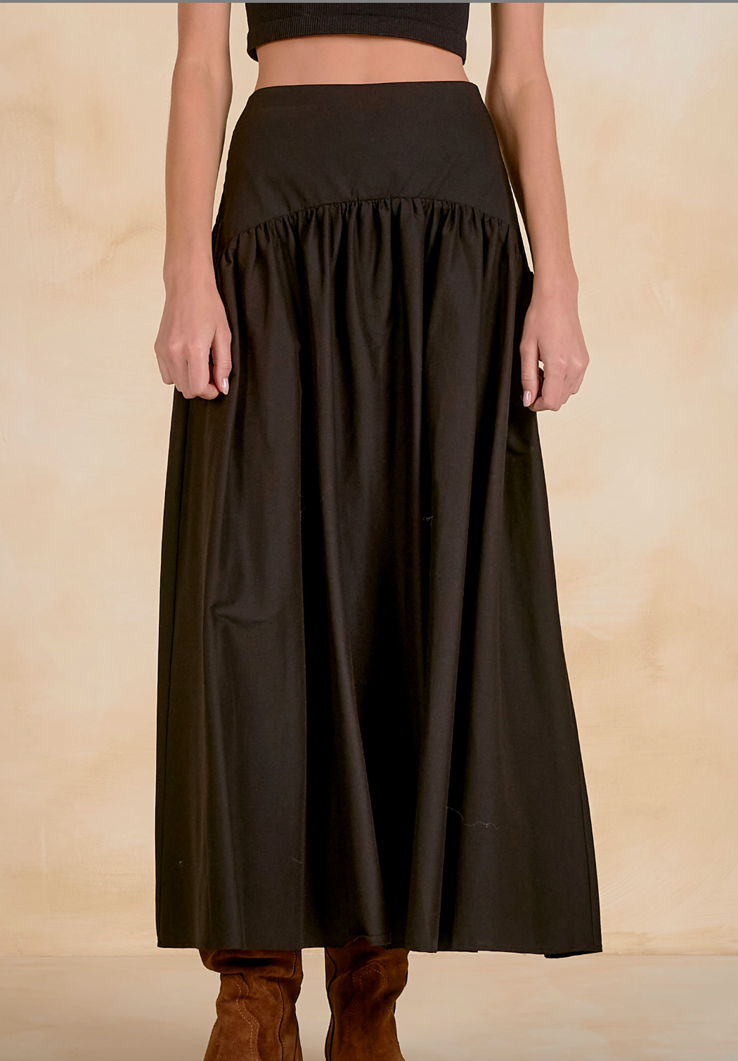 Elan Maxi Skirt with Curved Waistband