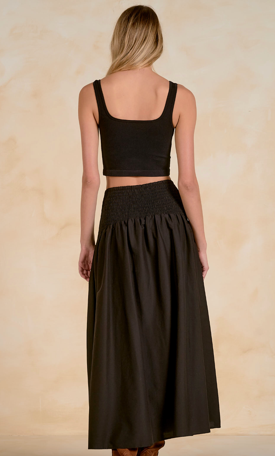 Elan Maxi Skirt with Curved Waistband